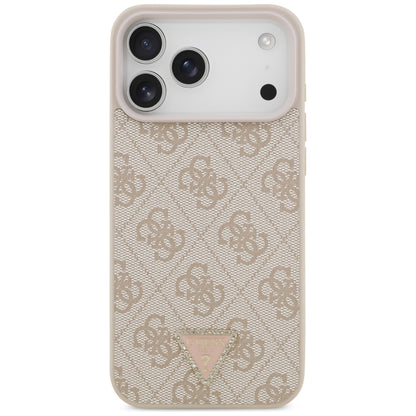 MagSafe-hoesje voor Apple iPhone 18 Pro Max, Guess, 4G Triangle Strass, Roze