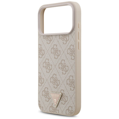 MagSafe-hoesje voor Apple iPhone 18 Pro Max, Guess, 4G Triangle Strass, Roze