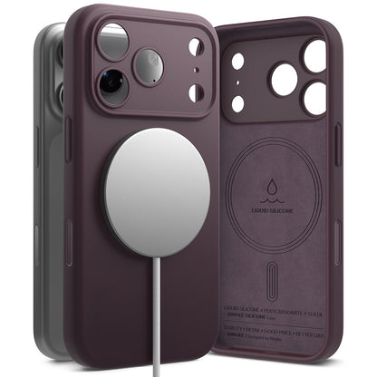 MagSafe-hoesje voor Apple iPhone 18 Pro, Ringke, siliconen, donker wijnrood