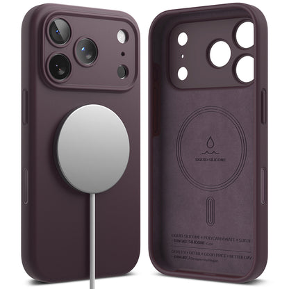 MagSafe-hoesje voor Apple iPhone 18 Pro, Ringke, siliconen, donker wijnrood