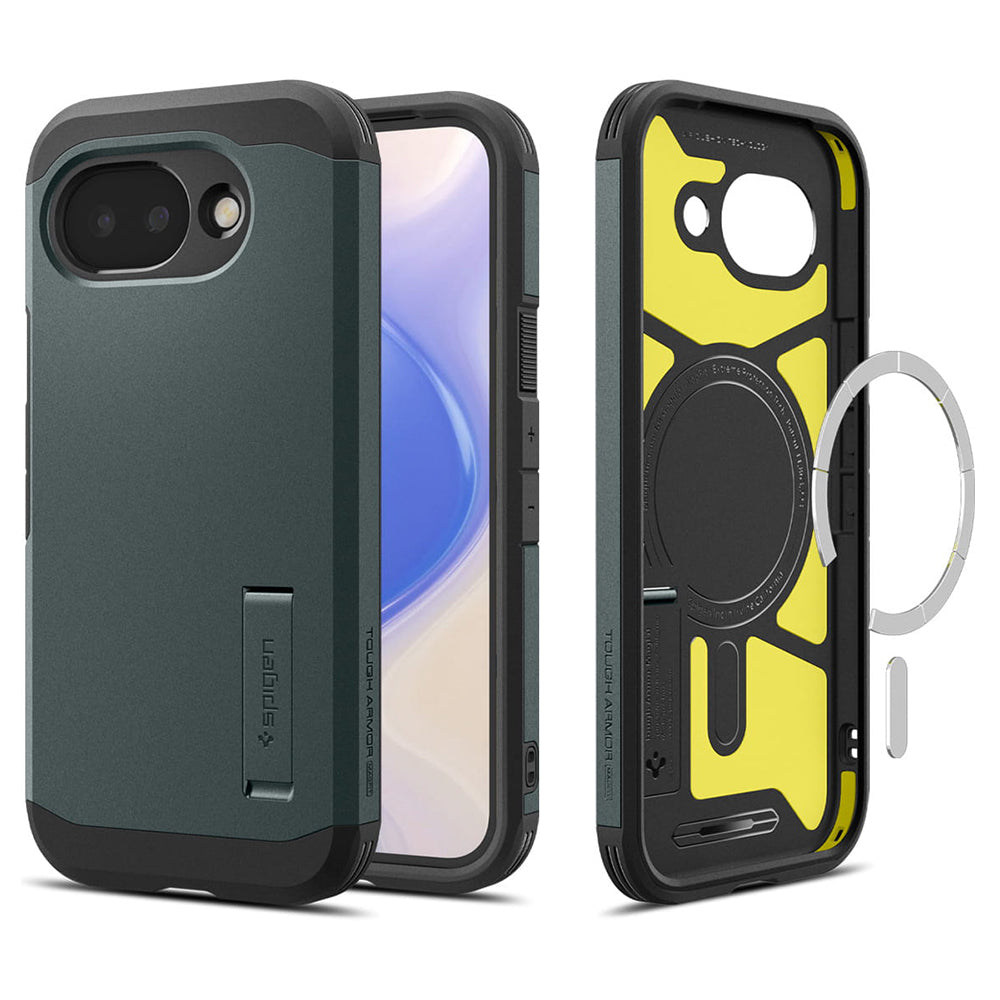 MagSafe hoesje voor Google Pixel 10a, Spigen, Tough Armor, Groen ACS11282