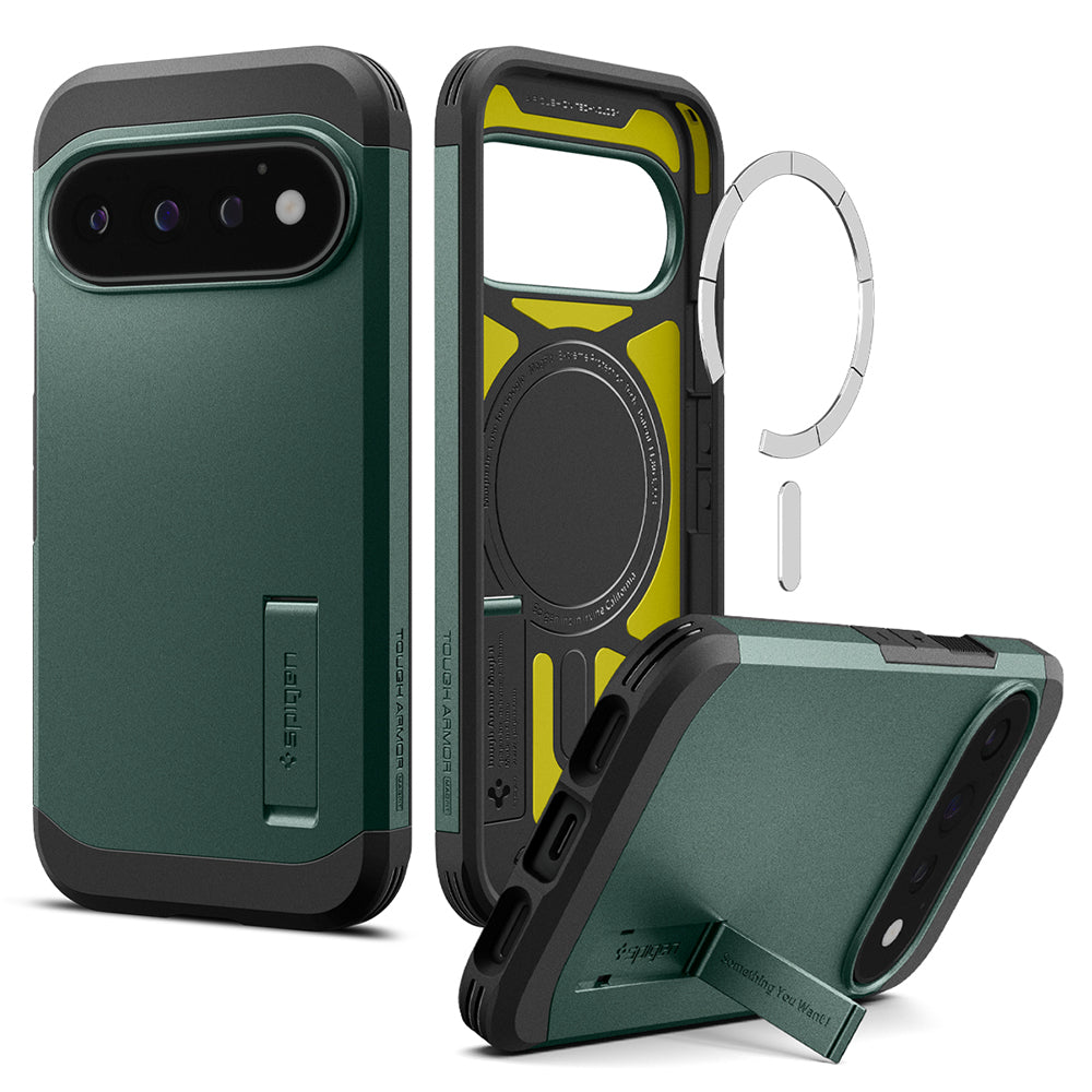 MagSafe-hoesje voor Google Pixel 11 Pro, Spigen, Tough Armor, Groen ACS11859