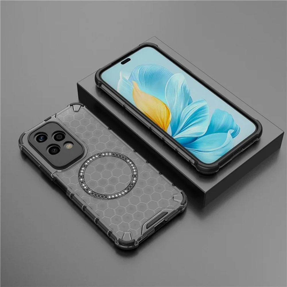 MagSafe-hoes voor Honor 200 Lite, Techsuit, HoneyComb Shield, Zwart