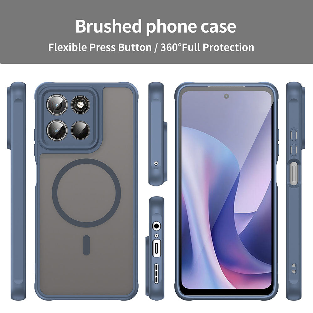 MagSafe-hoes voor Motorola Moto G47 / G37 Power / G37, Techsuit, HaloFrost II, Marineblauw