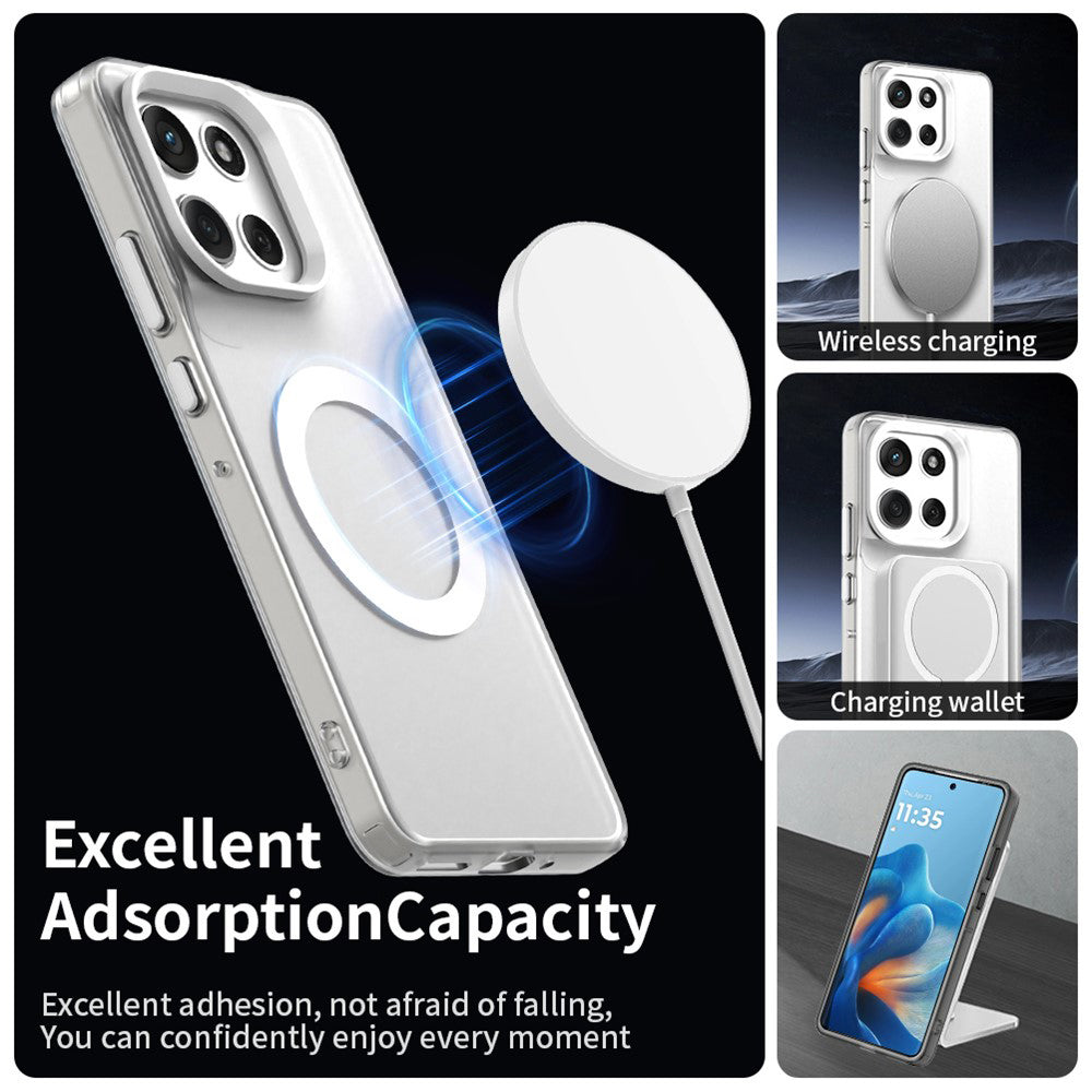 MagSafe hoes voor Motorola Moto G86, Techsuit, CandyCase, Wit