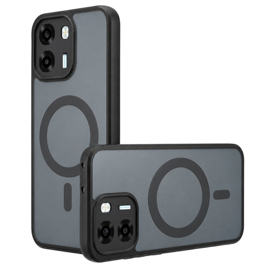 MagSafe-hoes voor Oppo A6 4G, Techsuit, PureFrost, Zwart Satijn