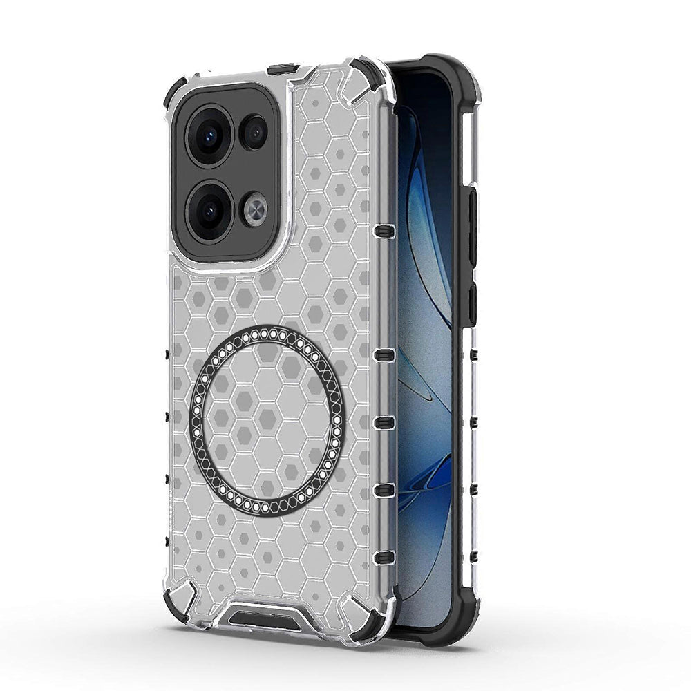 MagSafe-hoes voor Oppo Reno13, Techsuit, HoneyComb Shield, Wit