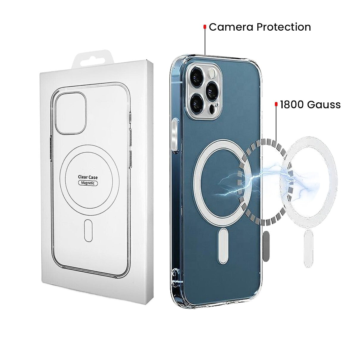 MagSafe Case for Samsung Galaxy S26 S942, OEM, 1800 Gauss, Transparent