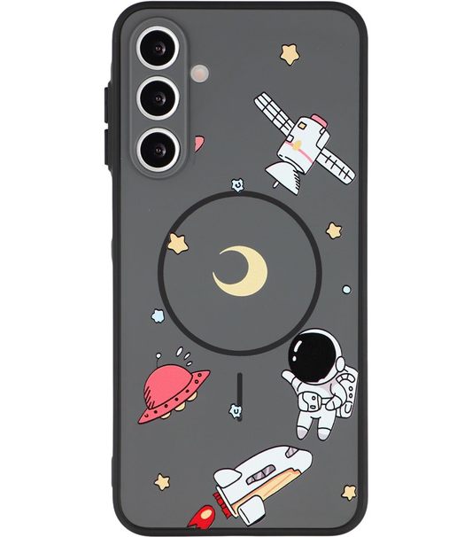 MagSafe-hoesje voor Samsung Galaxy A16 5G A166 / A16 4G A165, OEM, Cartoon Astronaut, Zwart