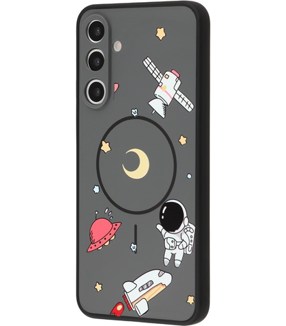 MagSafe-hoesje voor Samsung Galaxy A16 5G A166 / A16 4G A165, OEM, Cartoon Astronaut, Zwart