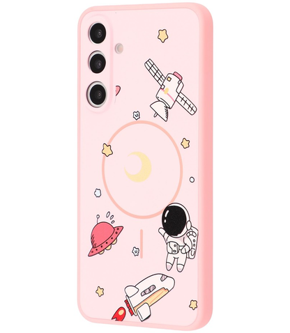 MagSafe-hoesje voor Samsung Galaxy S25 Ultra S938, OEM, Cartoon Astronaut, Roze