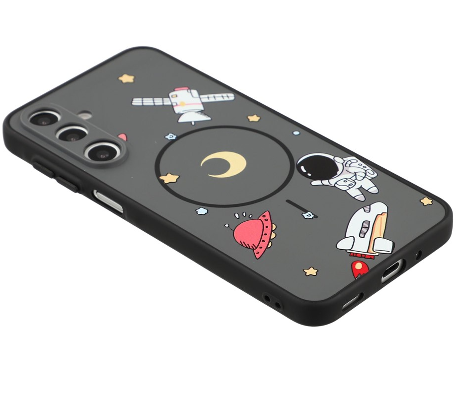 MagSafe-hoesje voor Samsung Galaxy A16 5G A166 / A16 4G A165, OEM, Cartoon Astronaut, Zwart