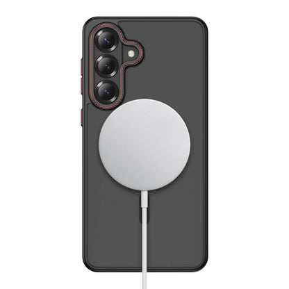 MagSafe hoesje voor Samsung Galaxy S26 Plus S947, Tech-Protect, Magcam, Mat Zwart Rood