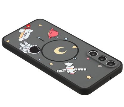 MagSafe-hoesje voor Samsung Galaxy A16 5G A166 / A16 4G A165, OEM, Cartoon Astronaut, Zwart
