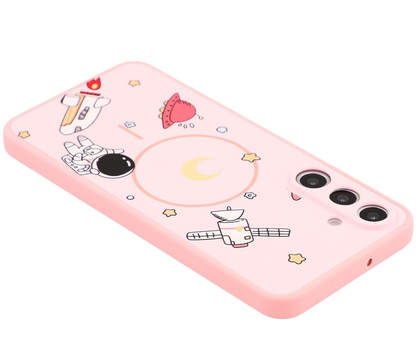 MagSafe-hoesje voor Samsung Galaxy S25 Ultra S938, OEM, Cartoon Astronaut, Roze