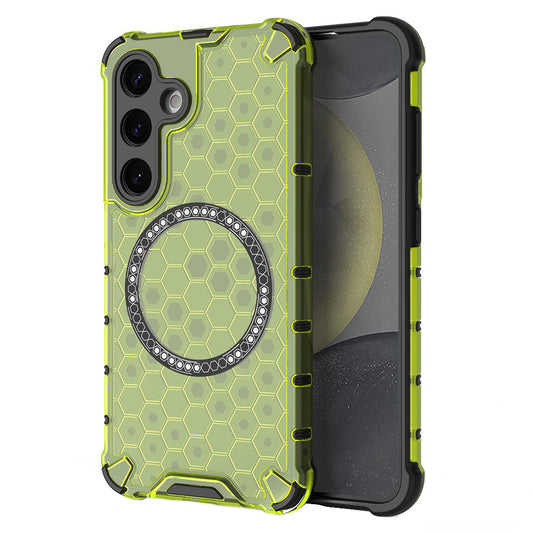 MagSafe-hoes voor Samsung Galaxy S25 S931, Techsuit, HoneyComb Shield, Groen