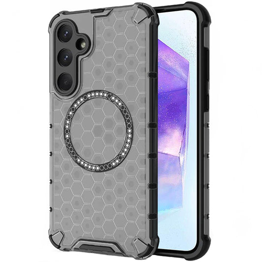 MagSafe-hoes voor Samsung Galaxy A55 5G A556, Techsuit, HoneyComb Shield, Zwart