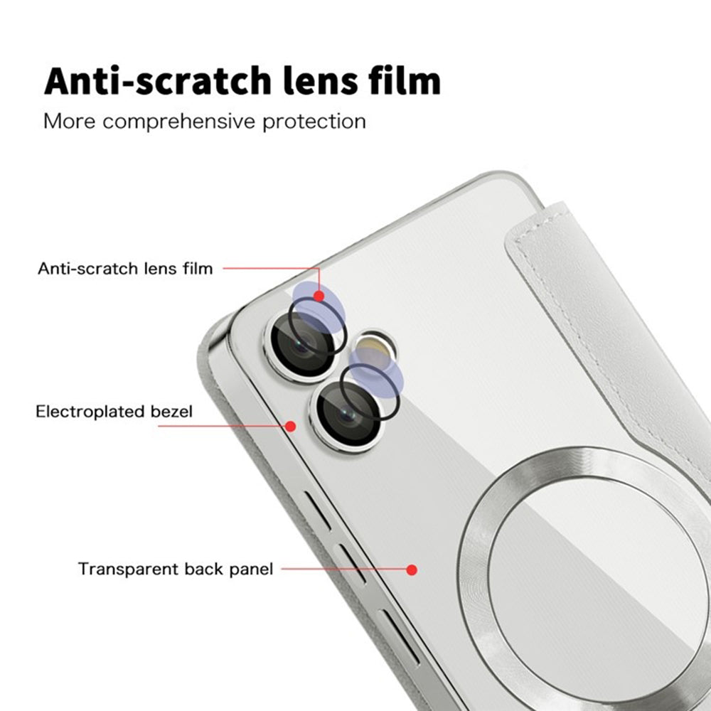MagSafe-hoes voor Samsung Galaxy A05 A055, Techsuit, SmartMag Book, Grijs