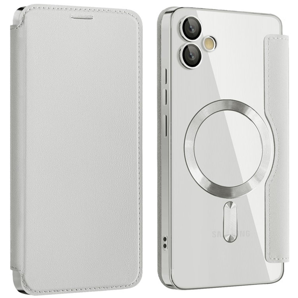 MagSafe-hoes voor Samsung Galaxy A05 A055, Techsuit, SmartMag Book, Grijs