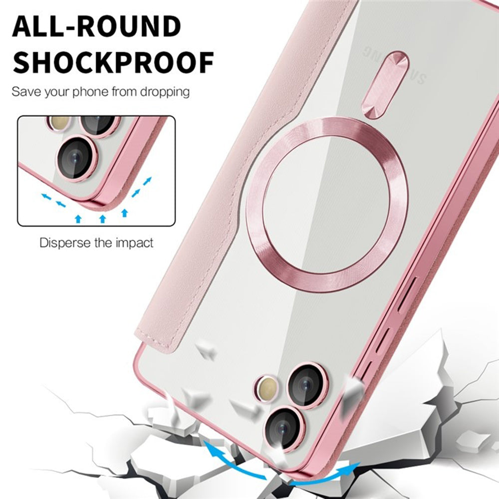 MagSafe-hoes voor Samsung Galaxy A05 A055, Techsuit, SmartMag Book, Roze