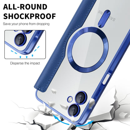 MagSafe-hoes voor Samsung Galaxy A06 A065, Techsuit, SmartMag Book, Blauw