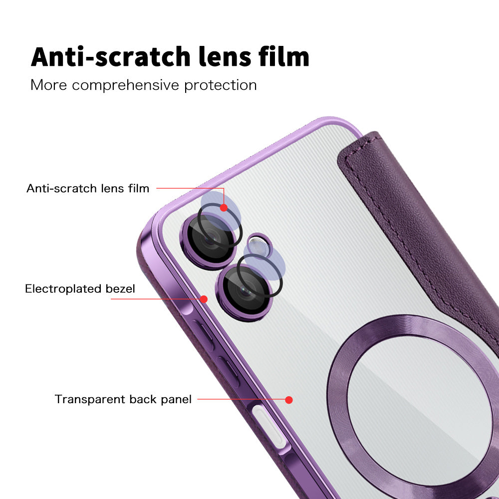 MagSafe-hoes voor Samsung Galaxy A06 A065, Techsuit, SmartMag Book, Paars