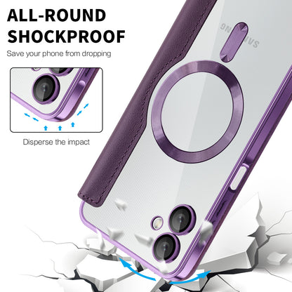 MagSafe-hoes voor Samsung Galaxy A06 A065, Techsuit, SmartMag Book, Paars
