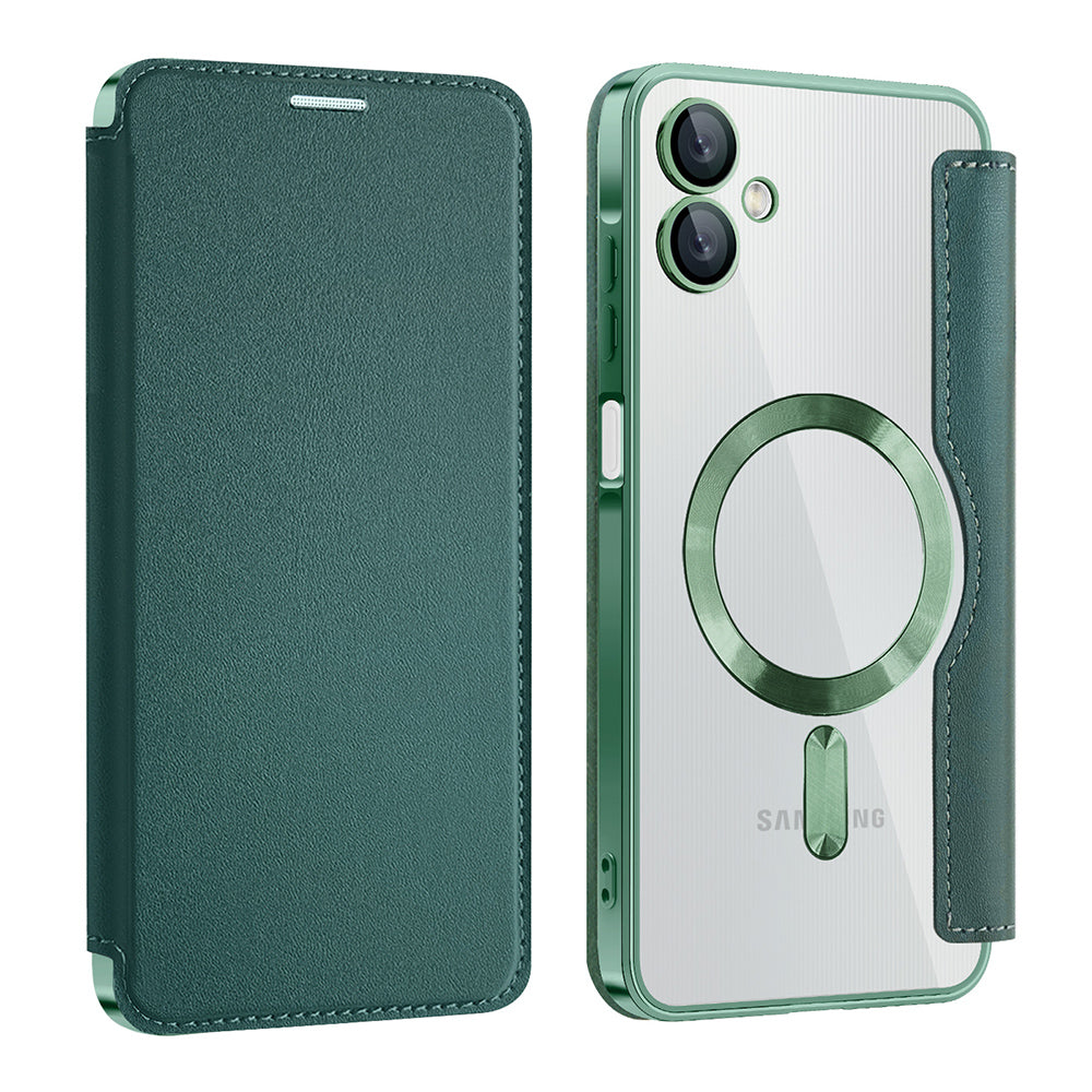 MagSafe-hoes voor Samsung Galaxy A06 A065, Techsuit, SmartMag Book, Groen