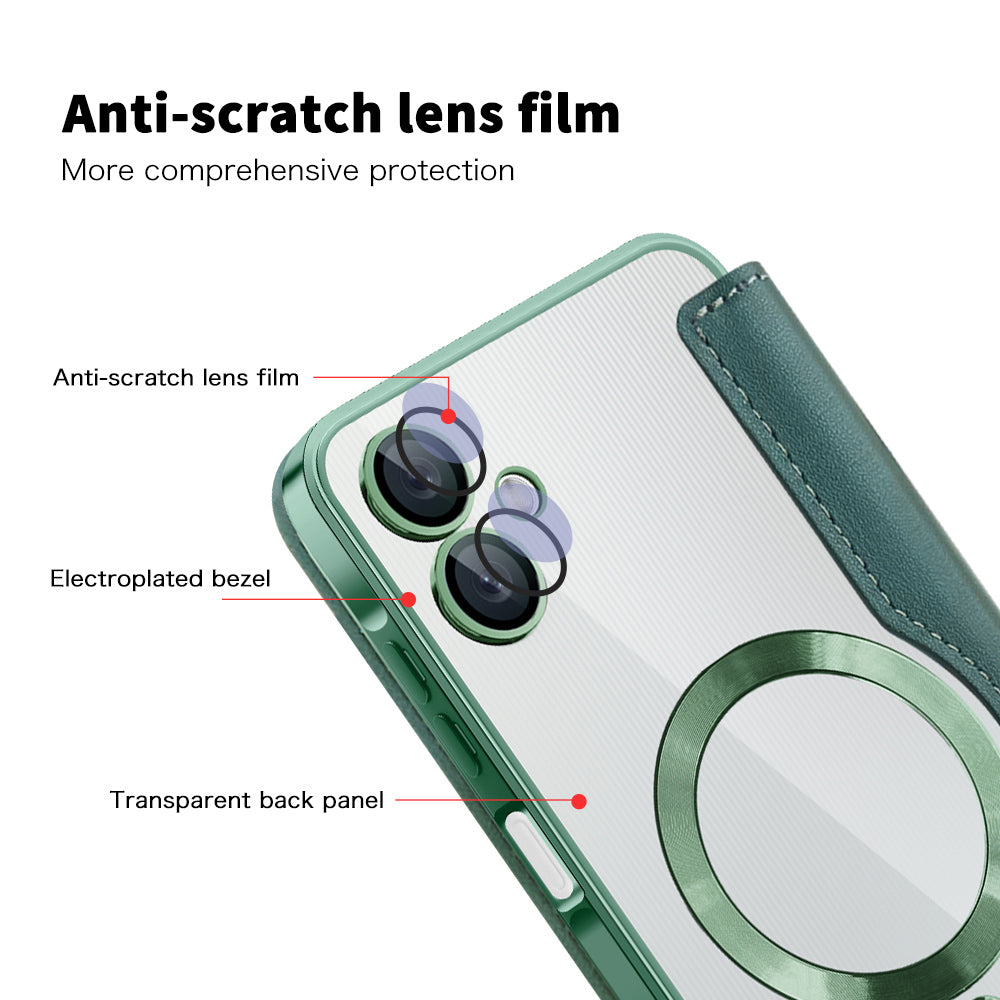 MagSafe-hoes voor Samsung Galaxy A06 A065, Techsuit, SmartMag Book, Groen