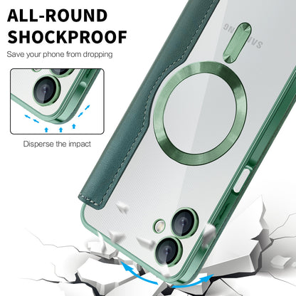 MagSafe-hoes voor Samsung Galaxy A06 A065, Techsuit, SmartMag Book, Groen