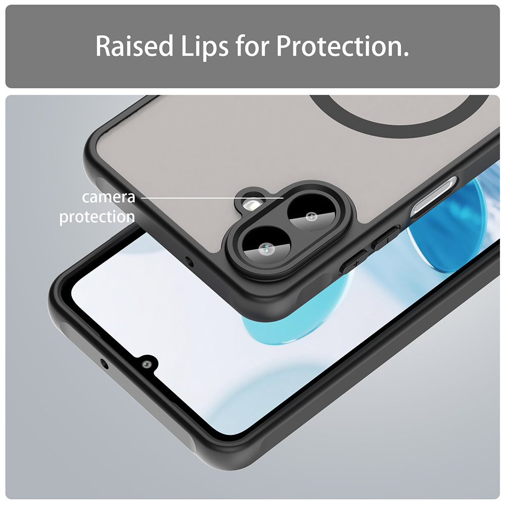 MagSafe-hoesje voor Samsung Galaxy A07 4G A075, Techsuit, HaloFrost II, Zwart