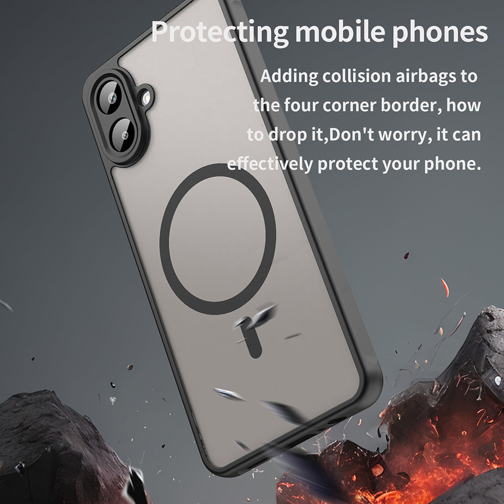 MagSafe-hoesje voor Samsung Galaxy A07 4G A075, Techsuit, HaloFrost II, Zwart