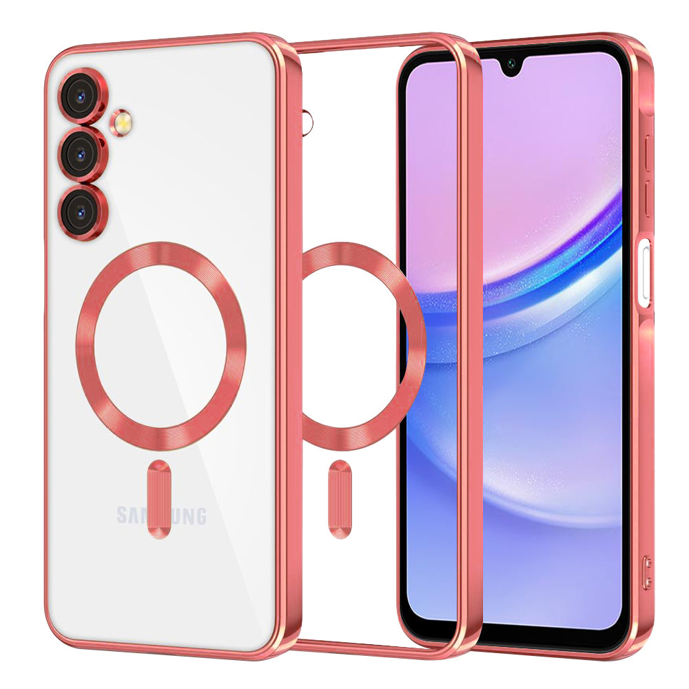 MagSafe-hoesje voor Samsung Galaxy A15 5G A156 / A15 A155, Techsuit, Luxury Crystal, Rood