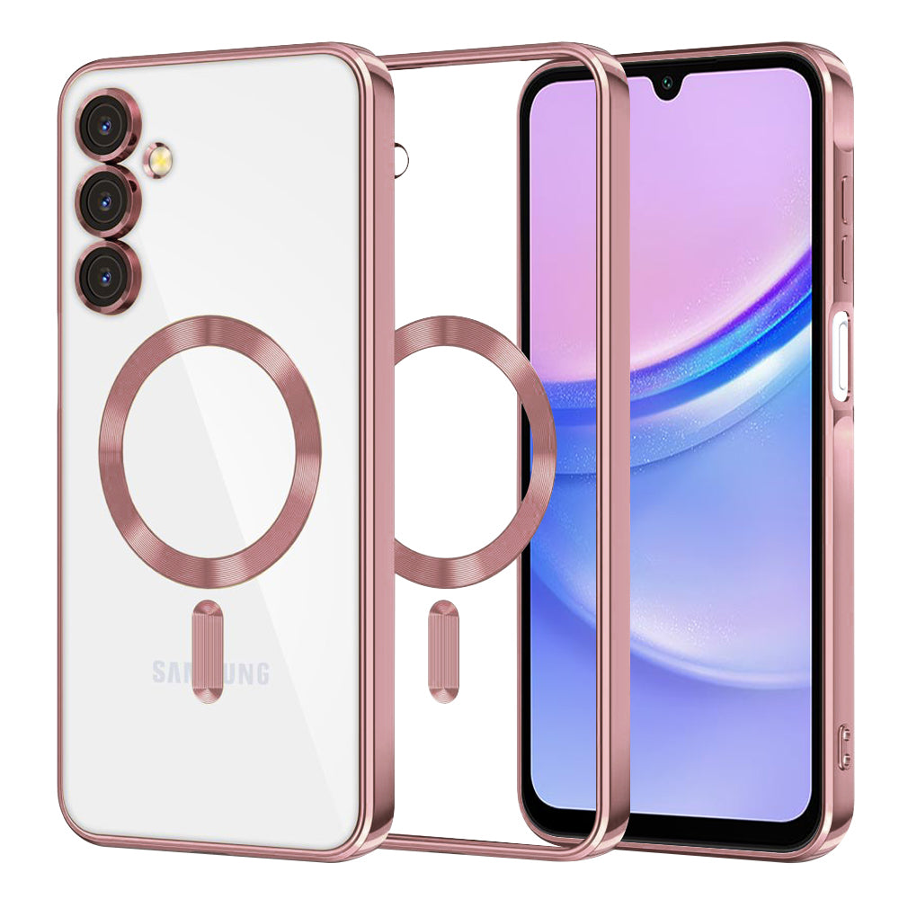 MagSafe-hoesje voor Samsung Galaxy A15 5G A156 / A15 A155, Techsuit, Luxury Crystal, Roze