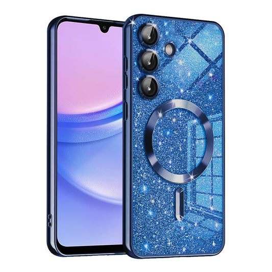MagSafe-hoesje voor Samsung Galaxy A15 5G A156 / A15 A155, Techsuit, Luxury Glitter, Donkerblauw
