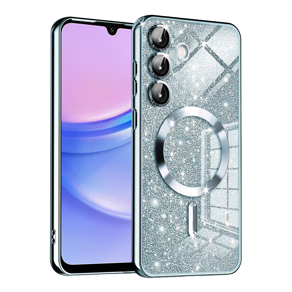 MagSafe-hoesje voor Samsung Galaxy A15 5G A156 / A15 A155, Techsuit, Luxury Glitter, Blauw
