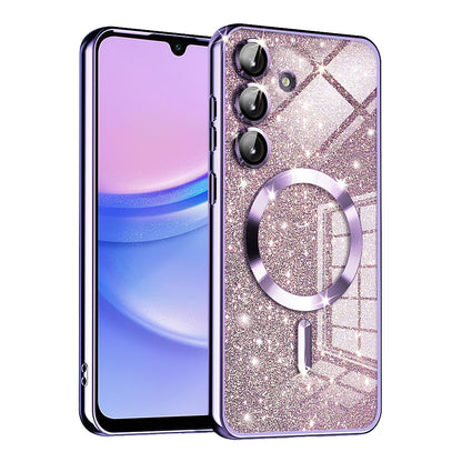MagSafe-hoesje voor Samsung Galaxy A15 5G A156 / A15 A155, Techsuit, Luxury Glitter, Lichtpaars