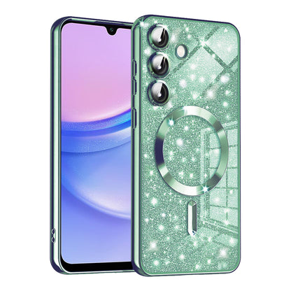MagSafe-hoesje voor Samsung Galaxy A15 5G A156 / A15 A155, Techsuit, Luxury Glitter, Lichtgroen