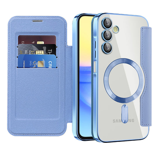MagSafe-hoes voor Samsung Galaxy A15 5G A156 / A15 A155, Techsuit, SmartMag Book, Blauw