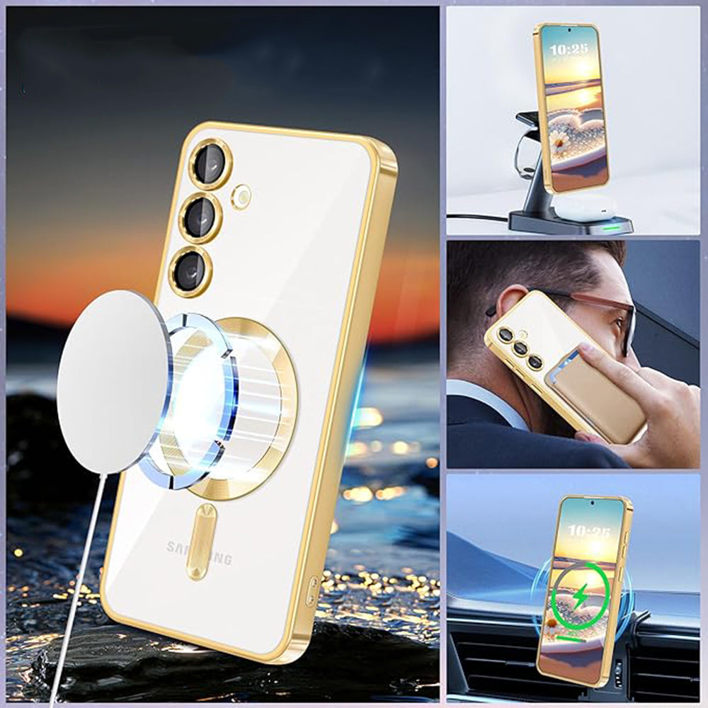 MagSafe-hoes voor Samsung Galaxy A16 5G A166 / A16 4G A165, Techsuit, Luxury Crystal, Zilver