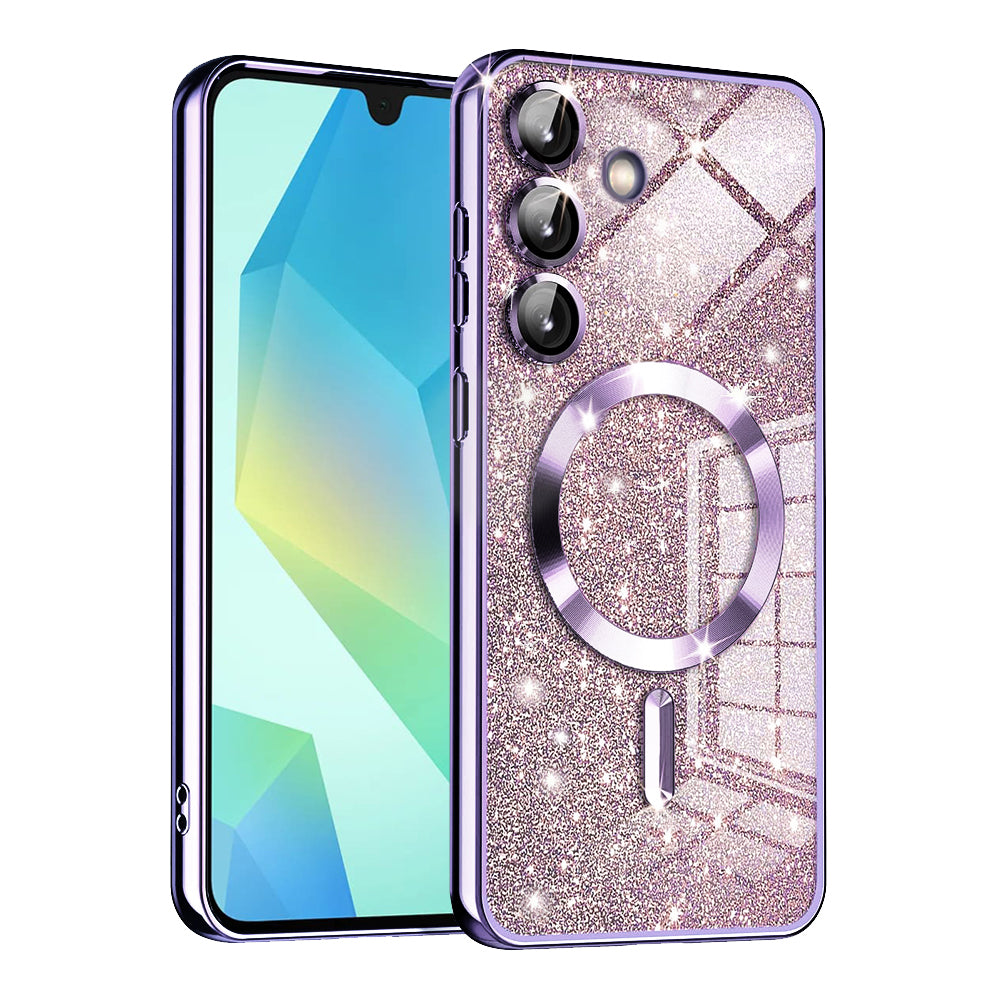 MagSafe-hoesje voor Samsung Galaxy A16 5G A166 / A16 4G A165, Techsuit, Luxury Glitter, Lichtpaars