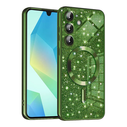 MagSafe-hoesje voor Samsung Galaxy A16 5G A166 / A16 4G A165, Techsuit, Luxury Glitter, Donkergroen
