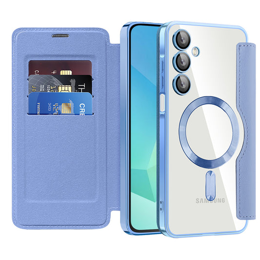 MagSafe-hoes voor Samsung Galaxy A16 5G A166 / A16 4G A165, Techsuit, SmartMag Book, Blauw