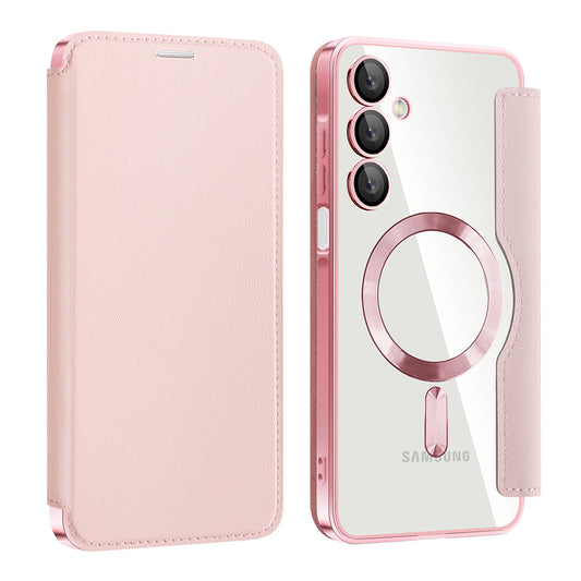 MagSafe Case for Samsung Galaxy A16 5G A166 / A16 4G A165, Techsuit, SmartMag Book, Pink