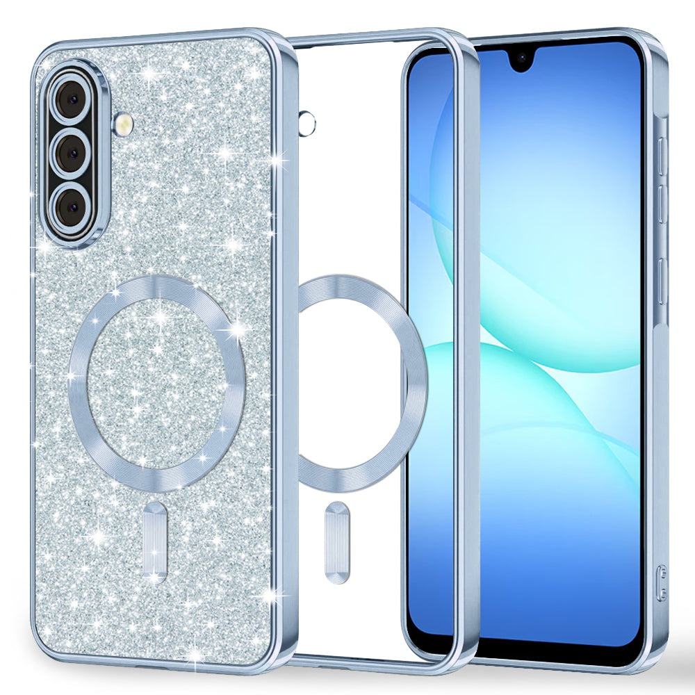 MagSafe-hoesje voor Samsung Galaxy A17 4G / A17 5G, Techsuit, Luxury Glitter, Bleu