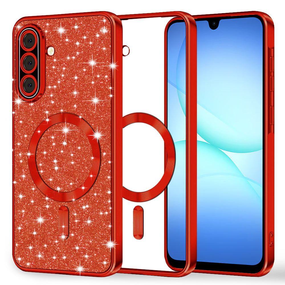 MagSafe-hoesje voor Samsung Galaxy A17 4G / A17 5G, Techsuit, Luxury Glitter, Rood