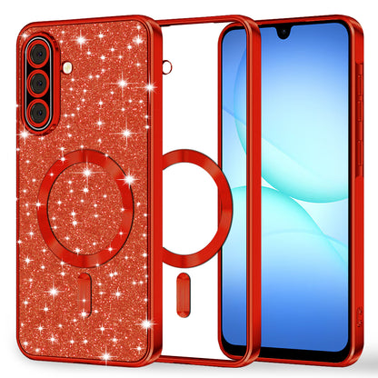 MagSafe-hoesje voor Samsung Galaxy A17 4G / A17 5G, Techsuit, Luxury Glitter, Rood