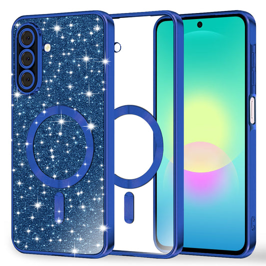 MagSafe-hoesje voor Samsung Galaxy A27 5G, Techsuit, Luxury Glitter, Donkerblauw