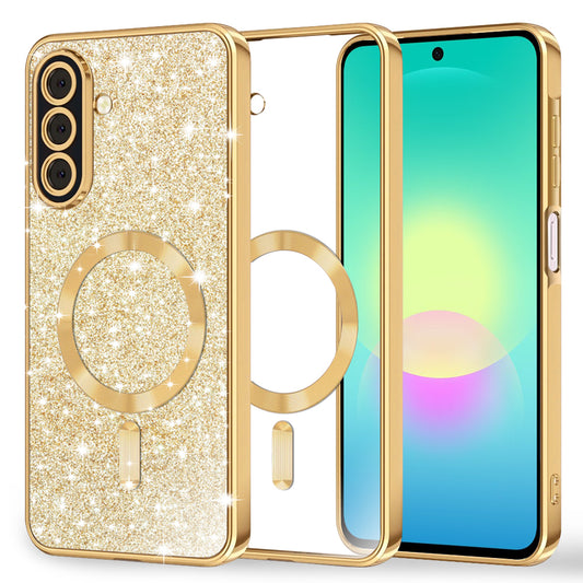 MagSafe-hoesje voor Samsung Galaxy A27 5G, Techsuit, Luxury Glitter, Goud