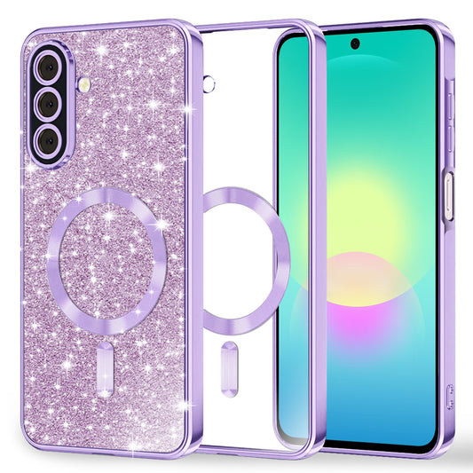 MagSafe-hoesje voor Samsung Galaxy A27 5G, Techsuit, Luxury Glitter, Lichtpaars